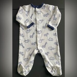 Little Me Blue and White Baby Onesie